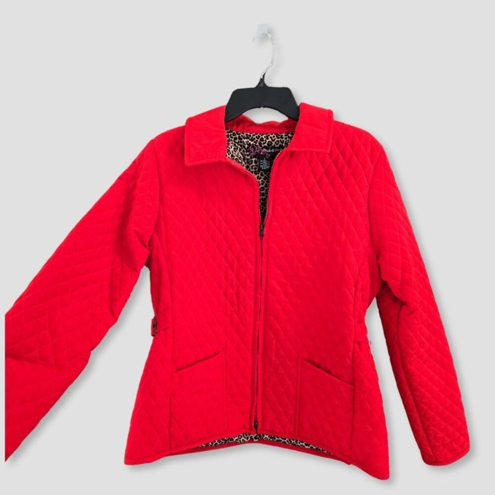 Peck & Peck Quilted Red Jacket Size Large